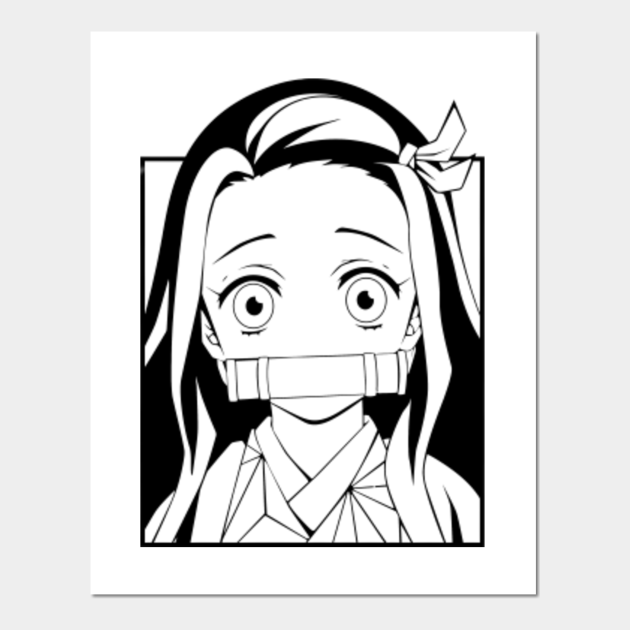 Dessin Demon Slayer Nezuko Noir Et Blanc Demon Slayer Kimetsu No Yaiba Nezuko Black - Nezuko - Posters and Art